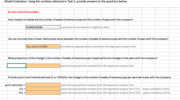 Solved Model Evaluation: Using the numbers obtained in Task | Chegg.com