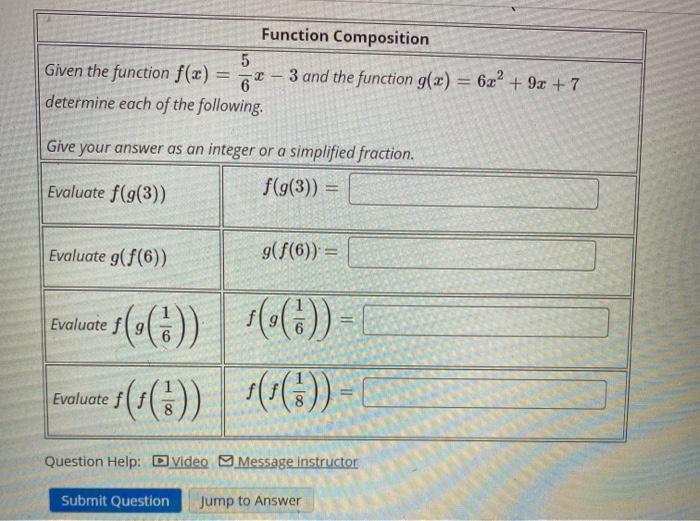 Solved Function Composition 5 Given the function f(x) = 6 3 | Chegg.com
