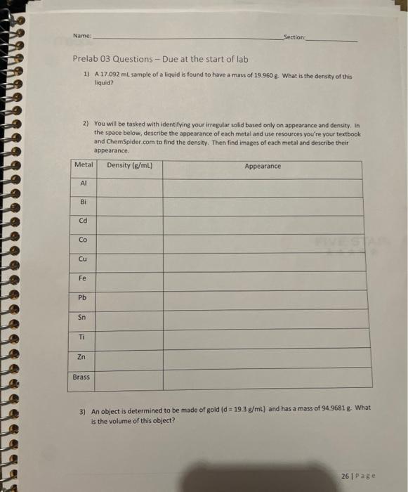 Solved Prelab 03 Questions - Due At The Start Of Lab 1) A | Chegg.com