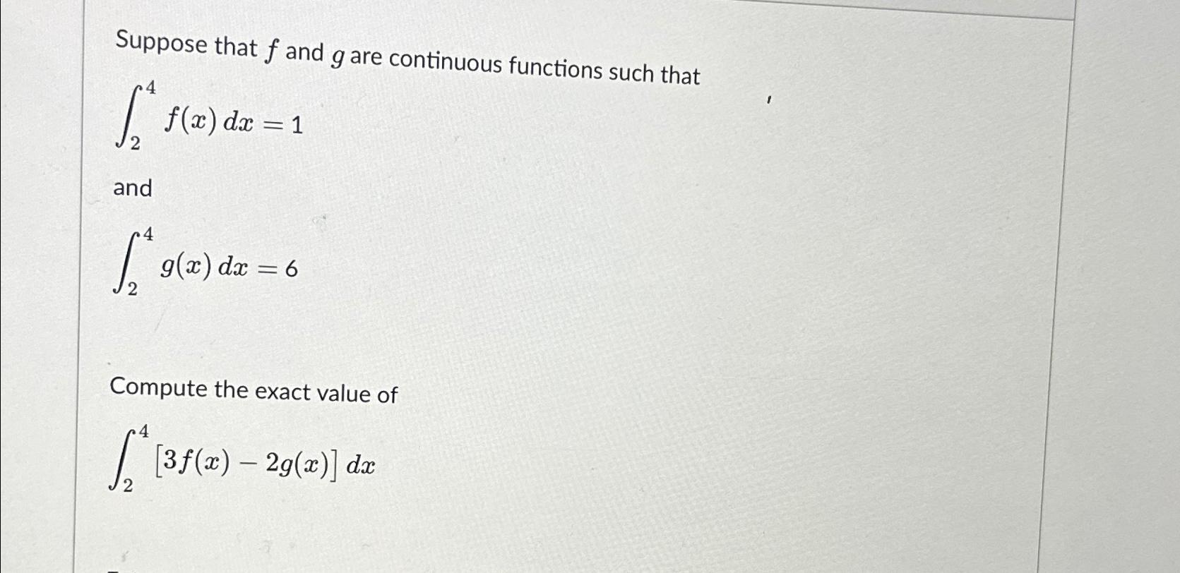 Solved Suppose That F ﻿and G ﻿are Continuous Functions Such | Chegg.com