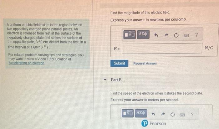 Solved Find the magnitude of this electric field. Express | Chegg.com