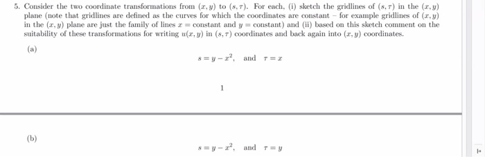 Solved 5. Consider the two coordinate transformations from | Chegg.com