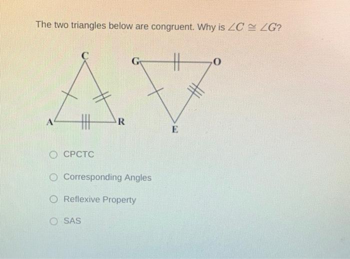 Solved Which pair of triangles CANNOT be proven congruent by
