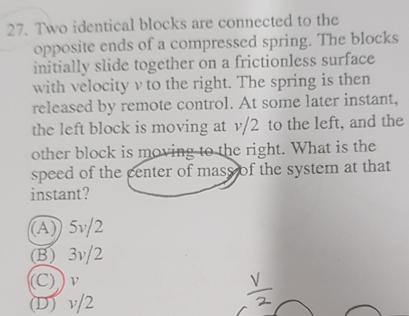 Solved 27 Two Identical Blocks Are Connected To The Chegg Solved 27 Two Identical Blocks Are Connected To The Chegg