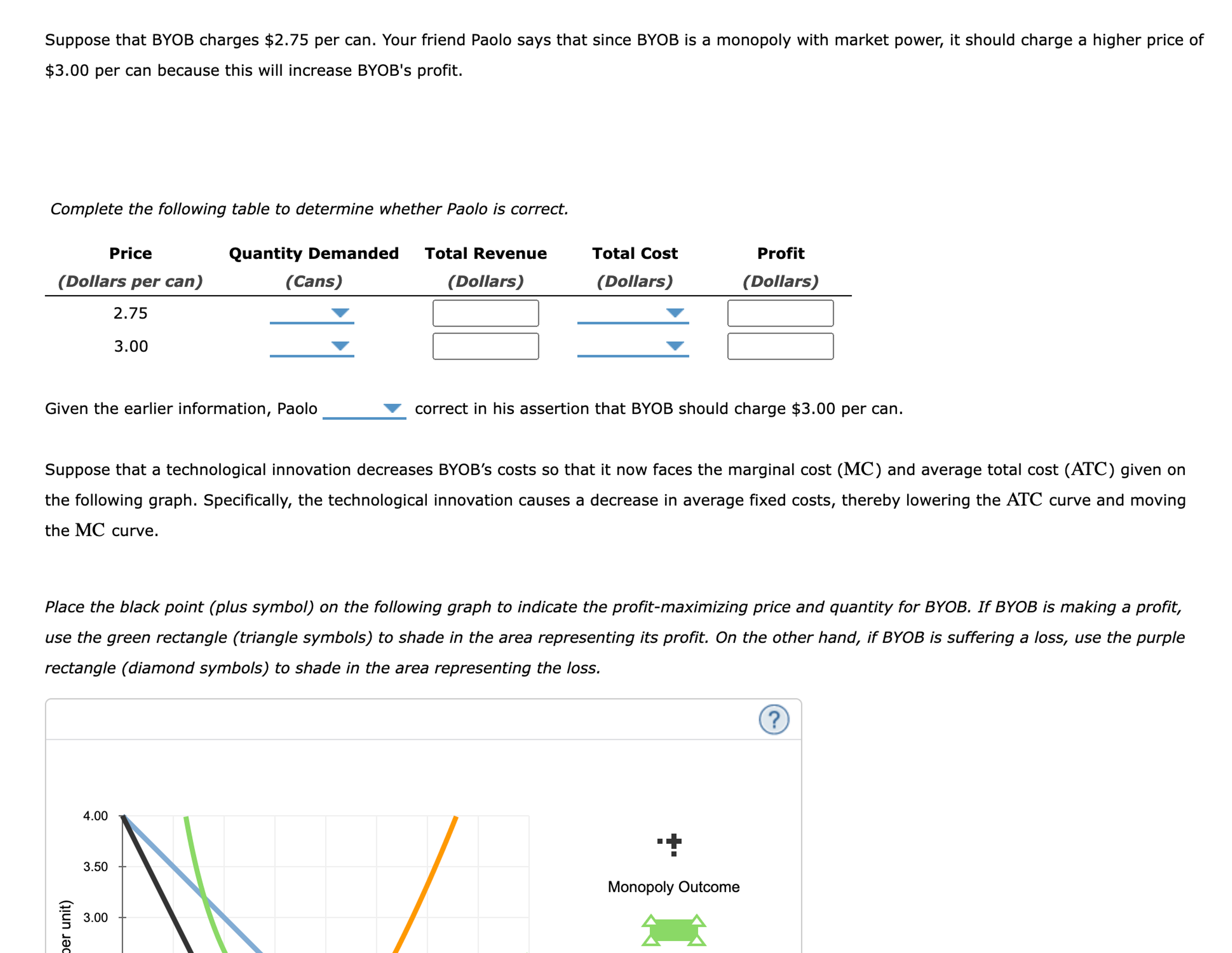[Solved] Calculating marginal revenue from a linear demand