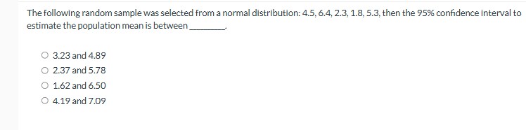 Solved The following random sample was selected from a | Chegg.com