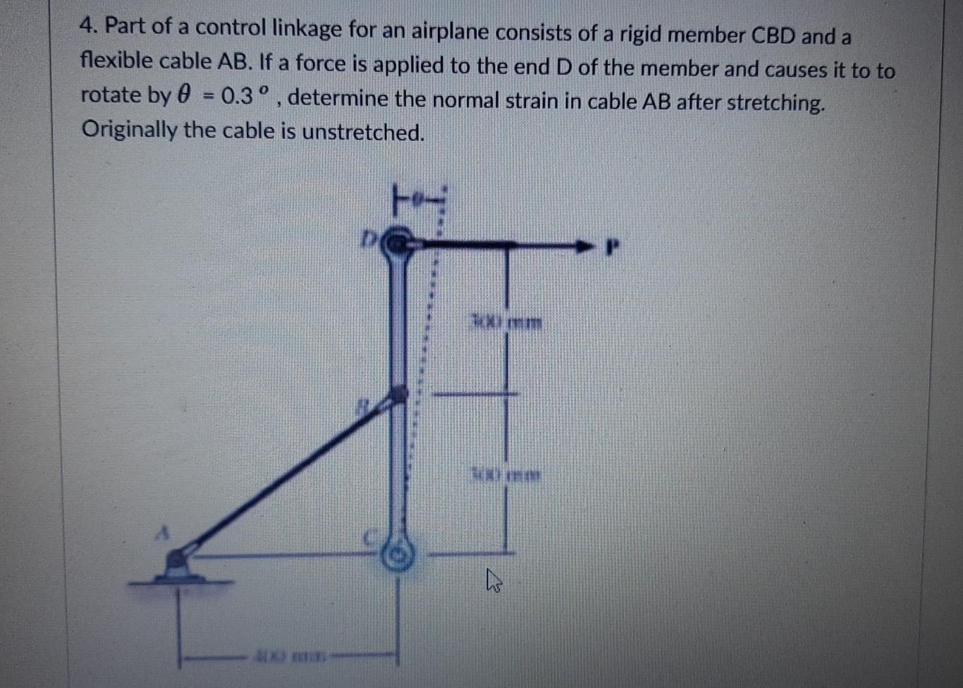 Solved 4. Part of a control linkage for an airplane consists | Chegg.com