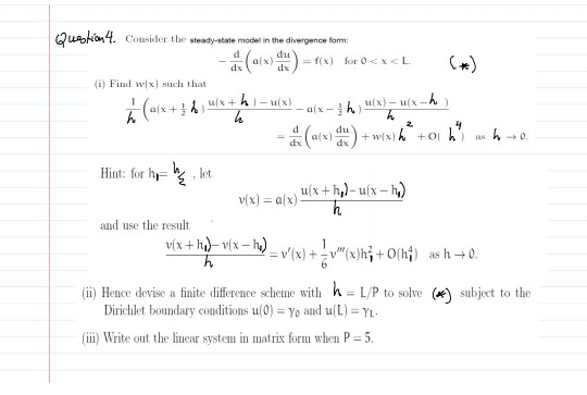 Qushion4 Consider The Steady State Model In The D Chegg Com