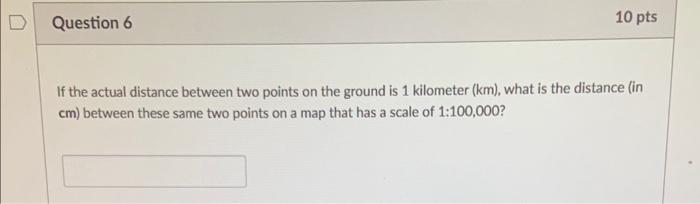 Solved If the actual distance between two points on the | Chegg.com