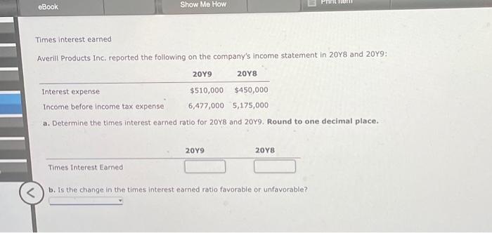 Solved EBook Times Interest Earned