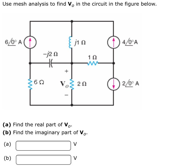 Solved Use mesh analysis to find V. in the circuit in the | Chegg.com