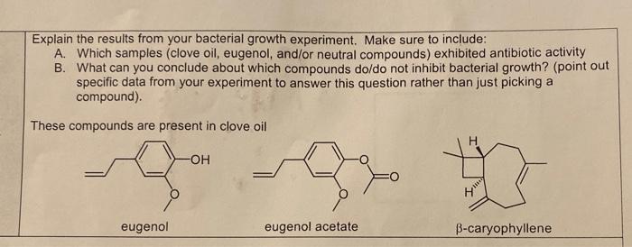 Solved Explain the results from your bacterial growth | Chegg.com