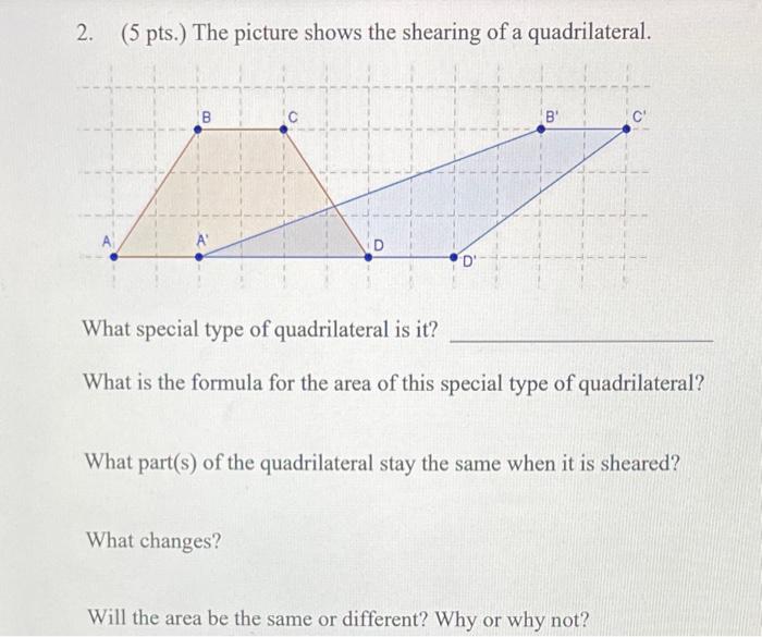 Solved 2. (5 pts.) The picture shows the shearing of a | Chegg.com