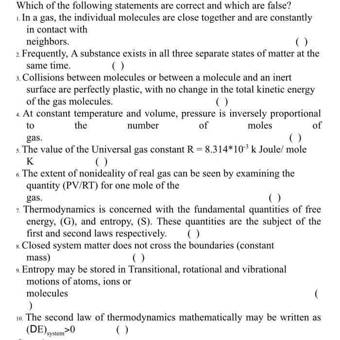 Solved Which of the following statements are correct and | Chegg.com