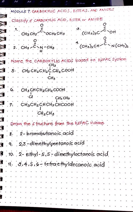 Solved MODULE 7 CARBOXYLIC ACIDS, ESTERS, AND AMIDES | Chegg.com