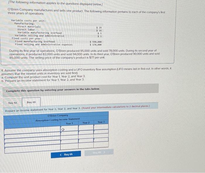 Solved [The following information applies to the questions | Chegg.com