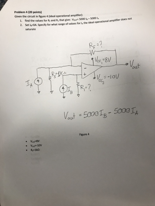 Solved Problem 4 (20 points) Given the circuit in figure 4 | Chegg.com