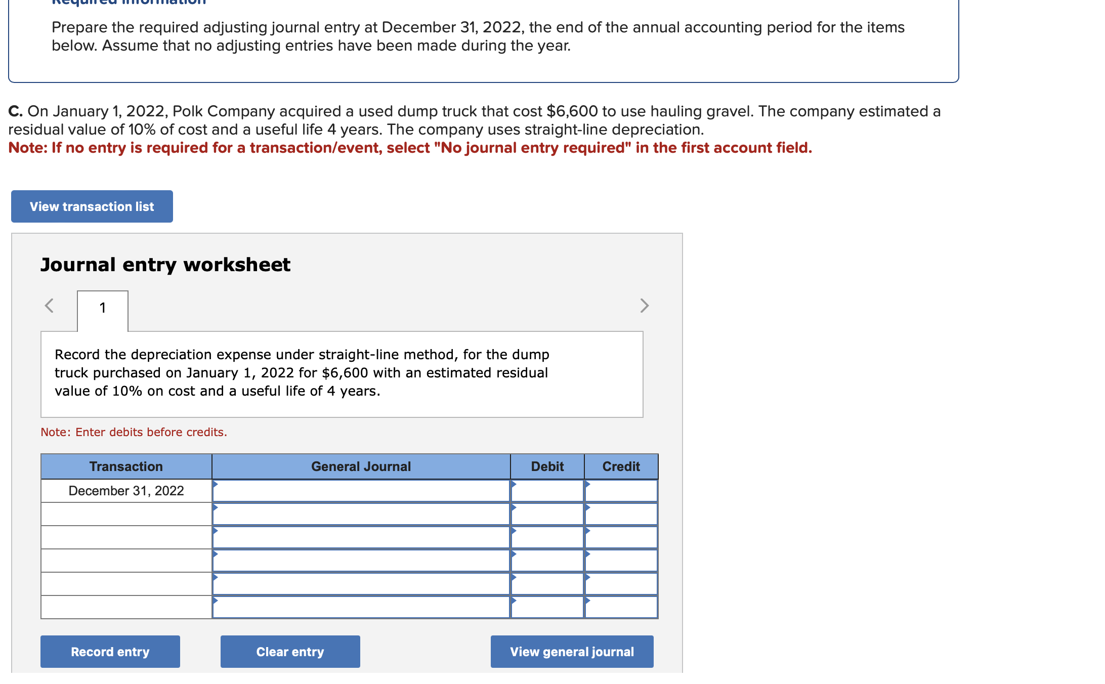 Solved Prepare the required adjusting journal entry at | Chegg.com