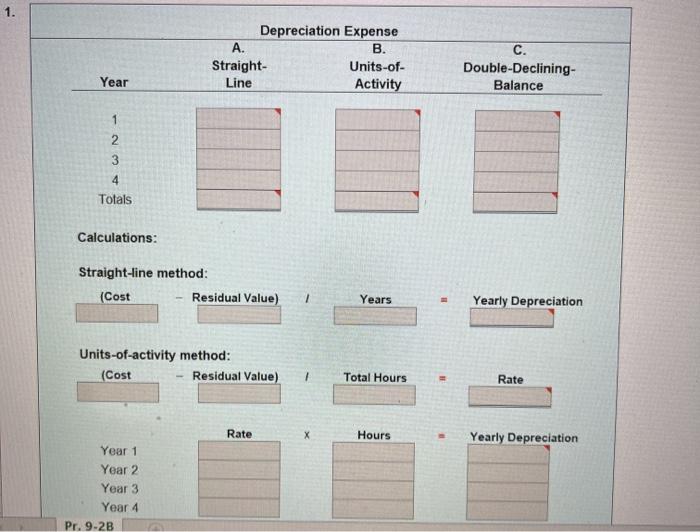 Solved PR 9-2B Comparing three depreciation methods Obj. 2 | Chegg.com