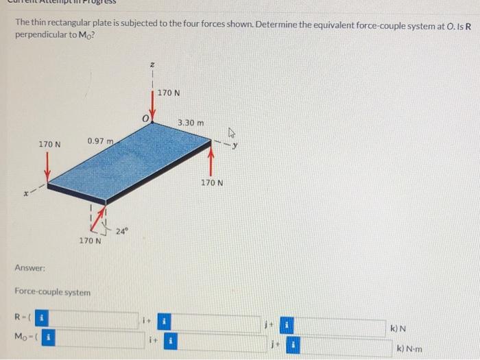 Solved The thin rectangular plate is subjected to the four | Chegg.com