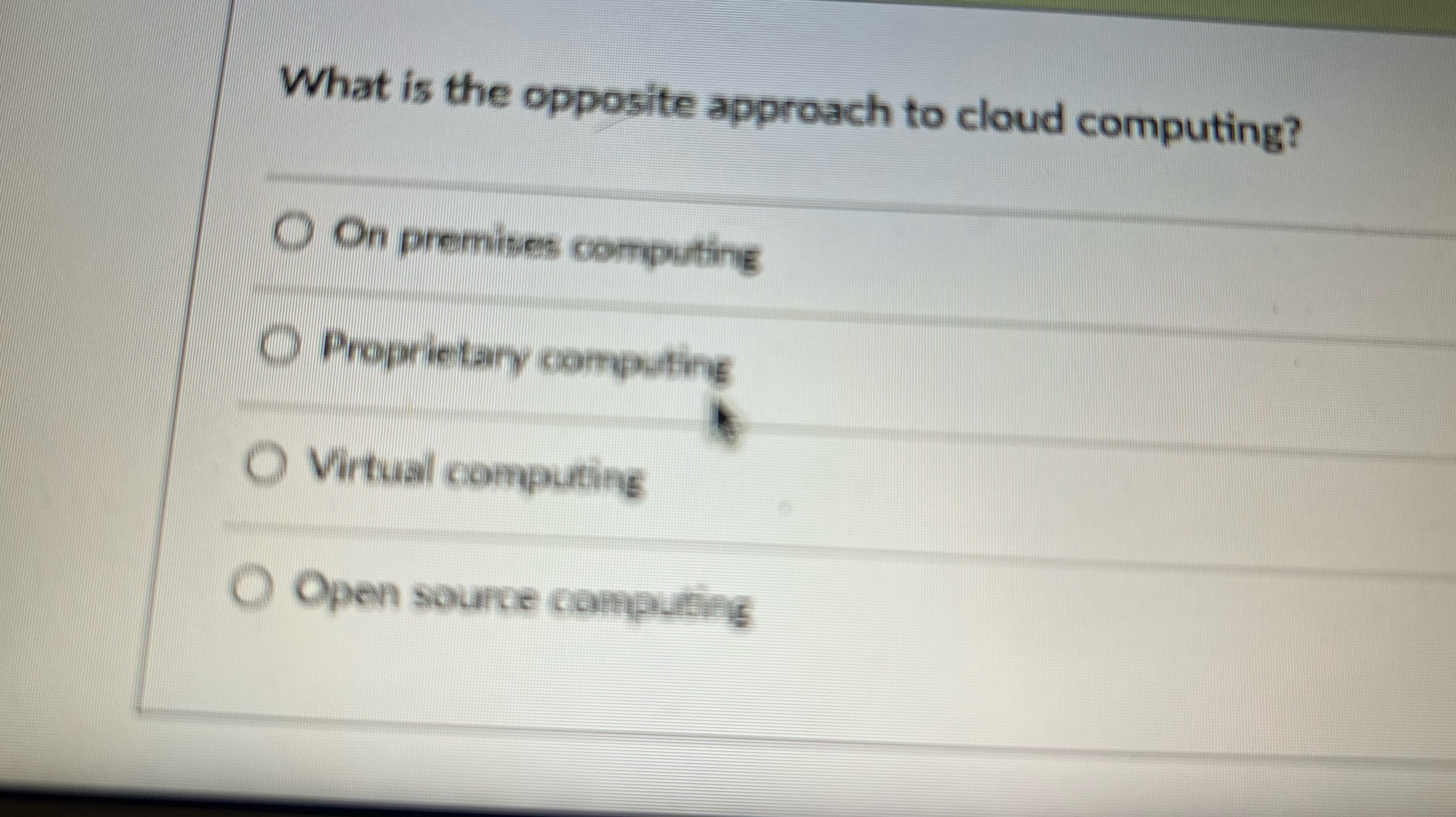 What is the opposite of cloud technology?