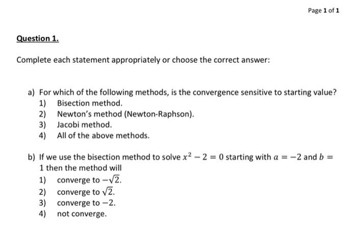 Solved A) For Which Of The Following Methods, Is The | Chegg.com