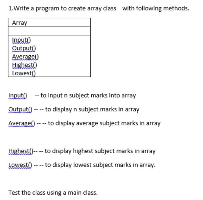 Solved 1. Write a program to create array class with | Chegg.com