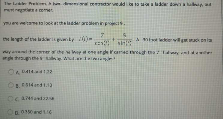 Ladder Problems Examples Solved Problems Solved The Ladder Problem. A two-dimensional contractor | Chegg.com
