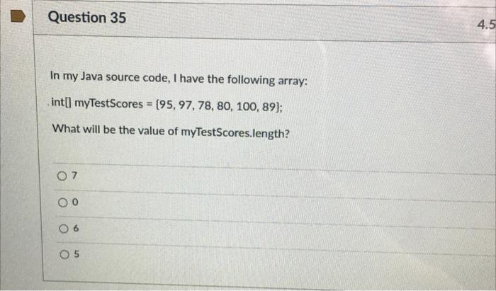 Solved Question 21 4.5 In my Java source code, I have the | Chegg.com