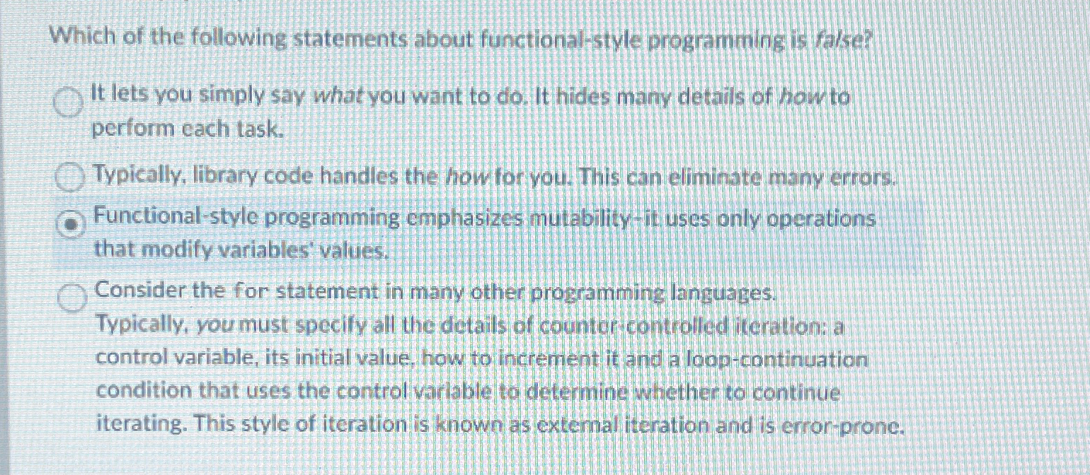 Solved Which of the following statements about | Chegg.com image.