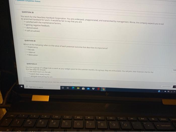 Solved en Completion Status: QUESTION 39 You work for the | Chegg.com