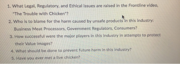 1. What Legal, Regulatory, And Ethical Issues Are | Chegg.com