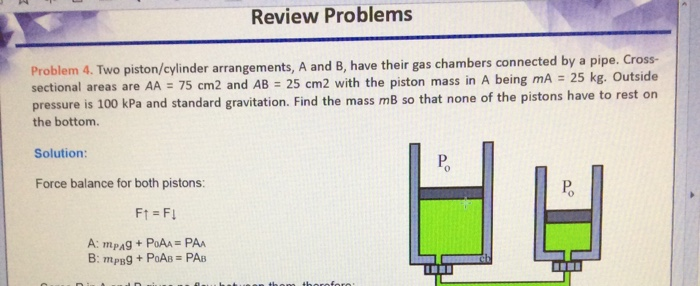 Solved Review Problems Problem 4. Two Piston/cylinder | Chegg.com