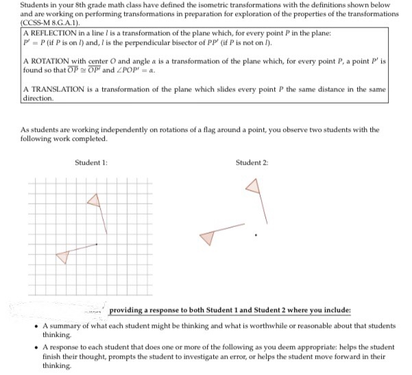 Solved both students 1 & 2 created rotations of flags but | Chegg.com