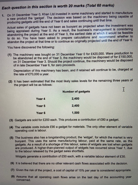 Solved Each question in this section is worth 20 marks | Chegg.com