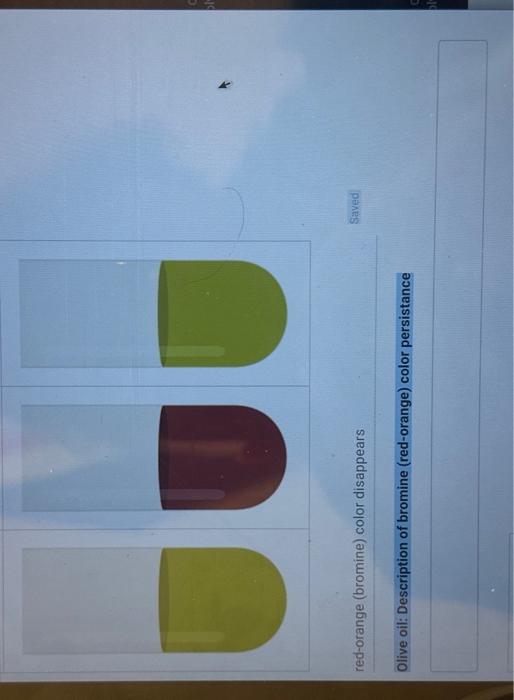 Solved redorange (bromine) color disappears Saved Olive