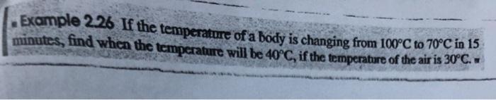 Solved Example 2.26 If the temperature of a body is changing | Chegg.com