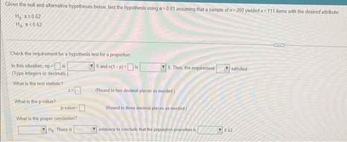 [solved] Given The Null And Alternative Hypotheses Below