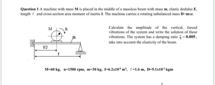 Solved Question 1 A machine with mass M is placed in the | Chegg.com