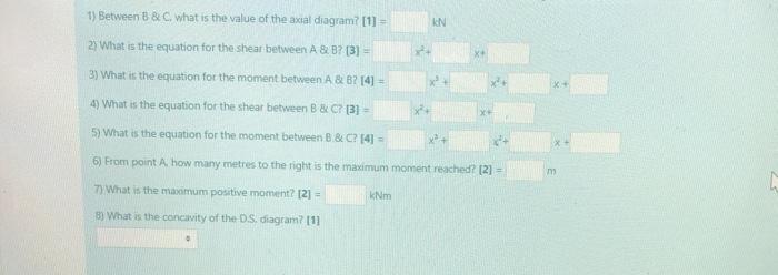 Solved 16 kolm Lon B В с C 4m 1) Between B &c. what is the | Chegg.com