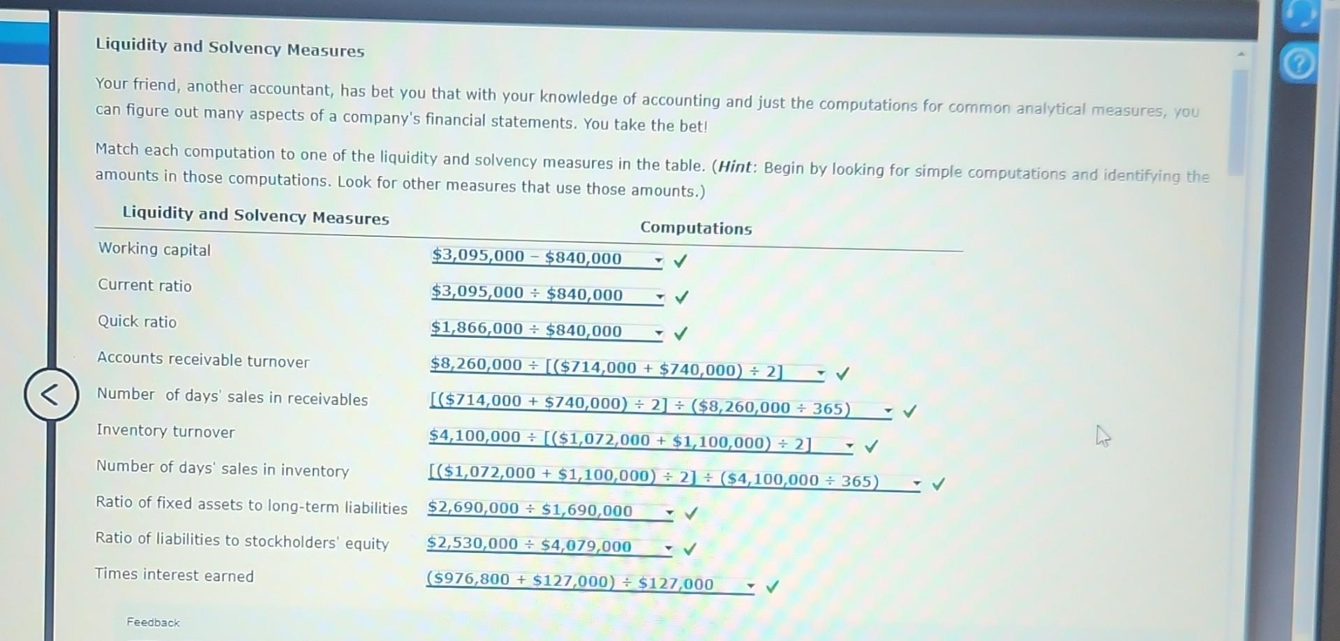 Liquidity And Solvency Measures Your Friend, Another | Chegg.com