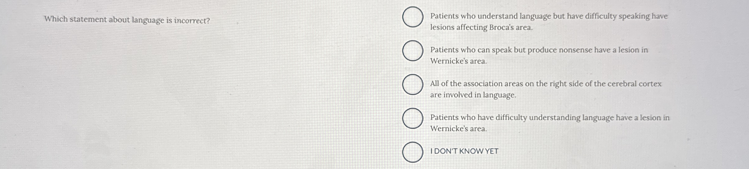 Solved Which statement about language is incorrect?Patients | Chegg.com