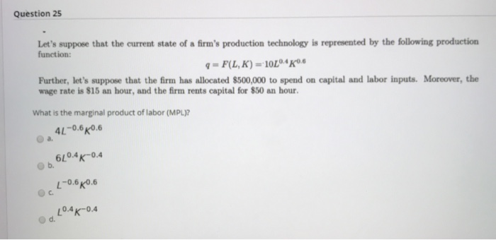 Solved Question 25 Let's suppose that the current state of a | Chegg.com