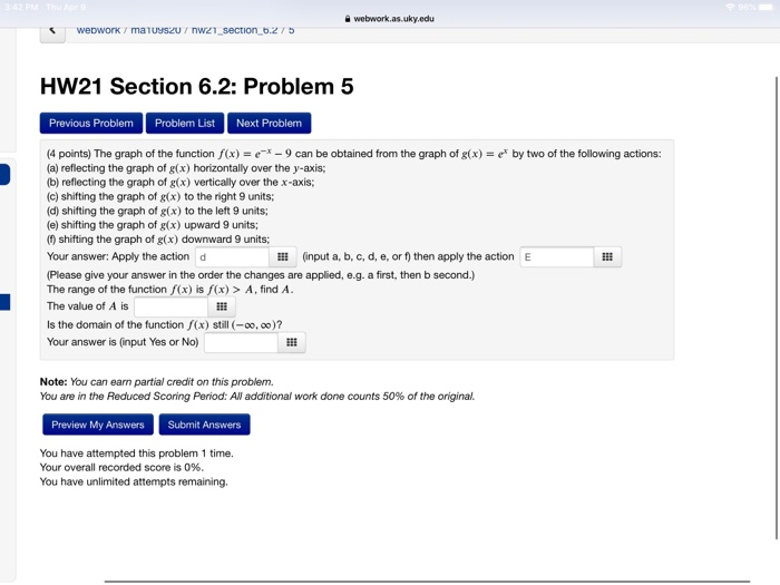Solved webwork.as.uky.edu webwork / malUYSZU / | Chegg.com