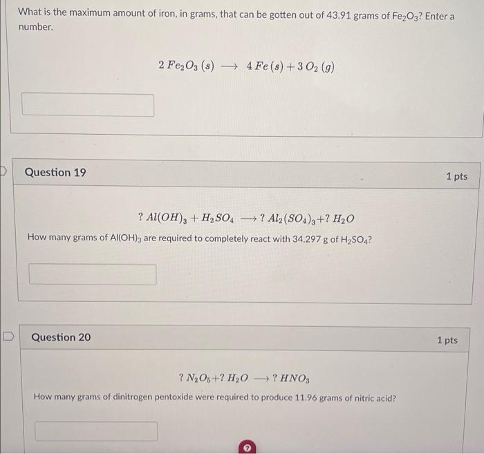 Solved What is the maximum amount of iron, in grams, that