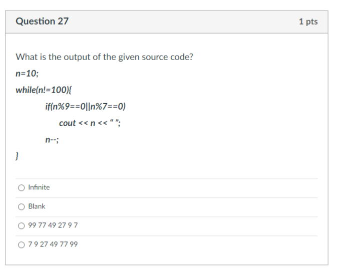 Solved Question 27 What is the output of the given source | Chegg.com