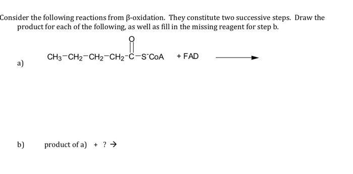 Solved Consider The Following Reactions From B-oxidation. | Chegg.com