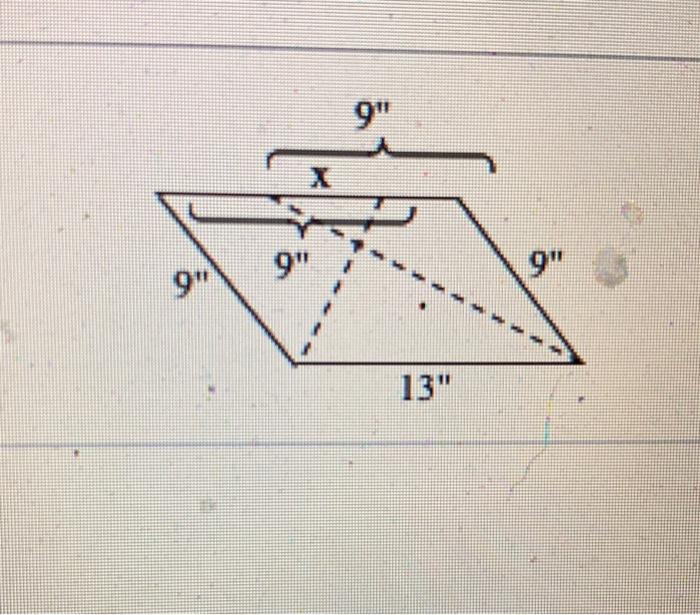 find the value of x in the following parallelogram 2x 13 131
