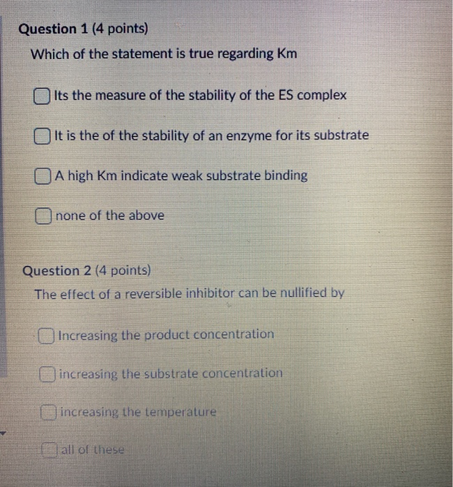 Solved Question 1 (4 points) Which of the statement is true | Chegg.com