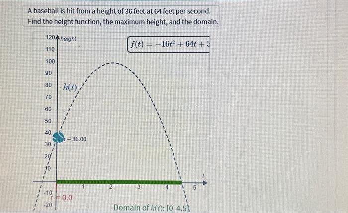 Solved the domain of the height function is? the maximum | Chegg.com
